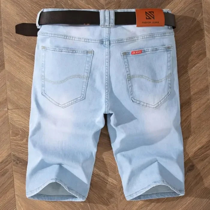 Summer Brand Stretch Thin Bermuda  Cotton Denim Jeans Knee Length Soft  Hombre Shorts