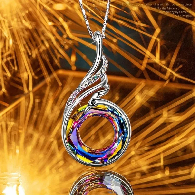 Phoenix necklace, 18"+2" necklace a symbol of good luck and new life!