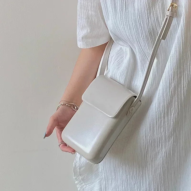 Flap Crossbody Bags Women Mini PU Leather Shoulder Purses and Handbags for Girls Ladies Simple Solid Designer Bag