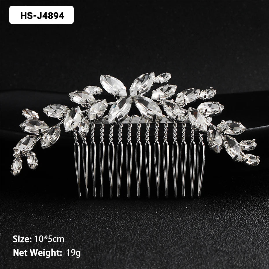 Silver Color Wedding Hair Combs Hairpins Crystal Rhinestone Bride Hair Accessories Women Bridal Hair Jewelry