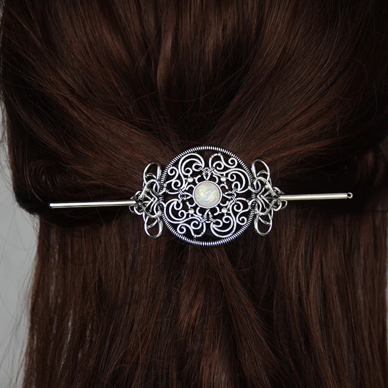 Woodland Goddess Crescent Moon Dragonfly Hair stick Fairy Moon Dragonfly Insect Hair Barrette Hairclip For women