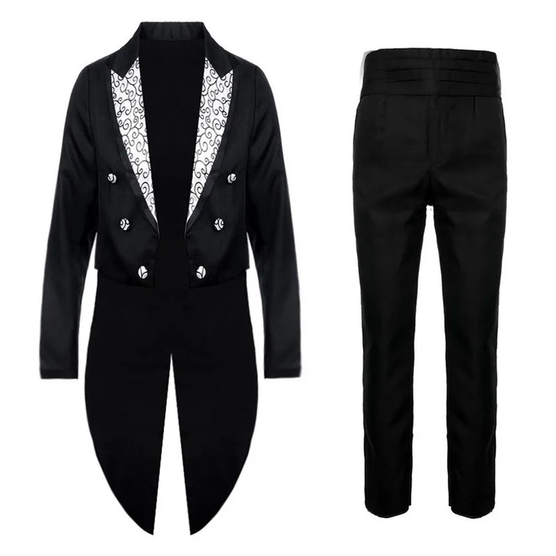 Men's Tuxedo Suits Set Classic Formal Tailcoat Tuxedo 2 Pcs Sets  Fashion Party Wedding Prom Clothing Male (Jacket+Pants)