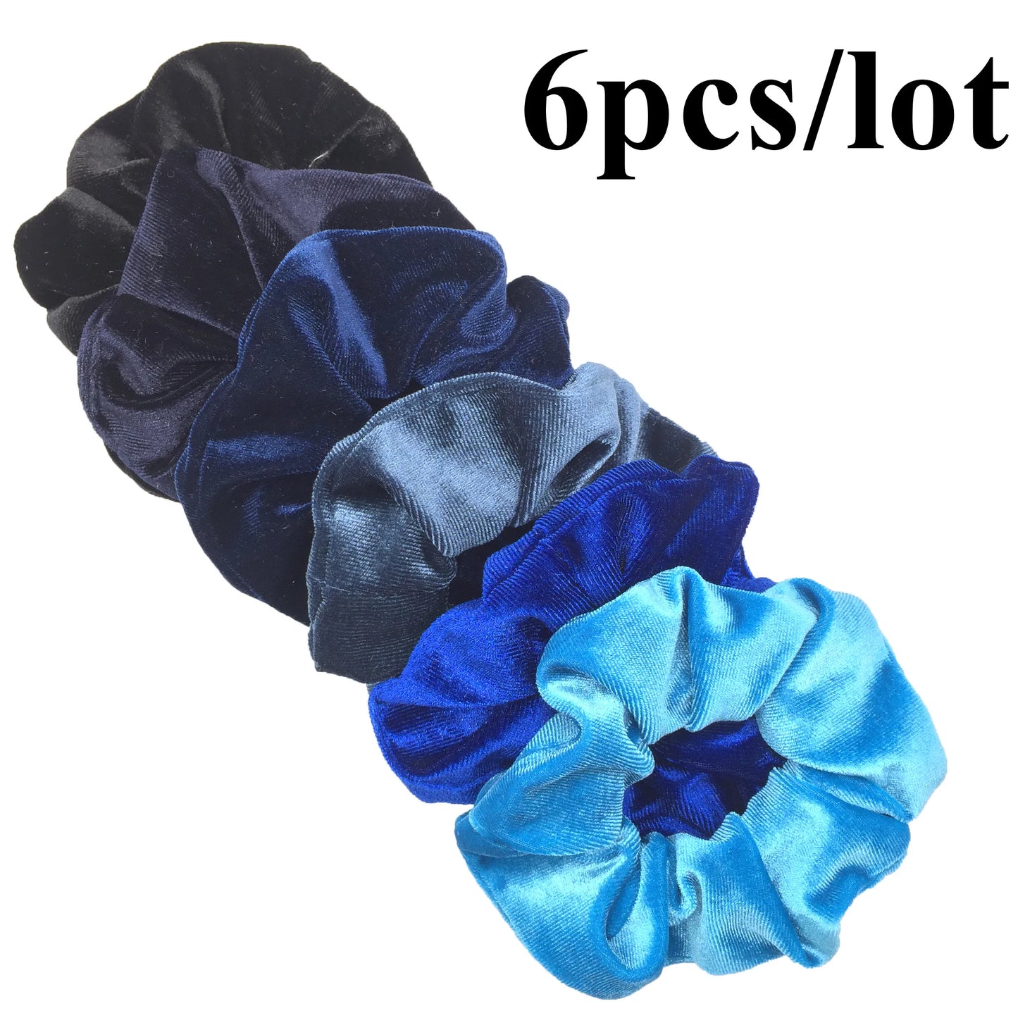 10/6/1pc hair scrunchies headband women ties velvet solid color Black set pack