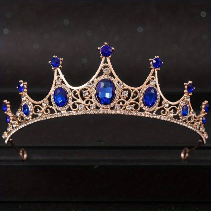 Baroque Crystal Tiaras And Crowns Rhinestone Prom  Crown Tiara For Women Bride Bridal Wedding Hair Accessories Jewelry