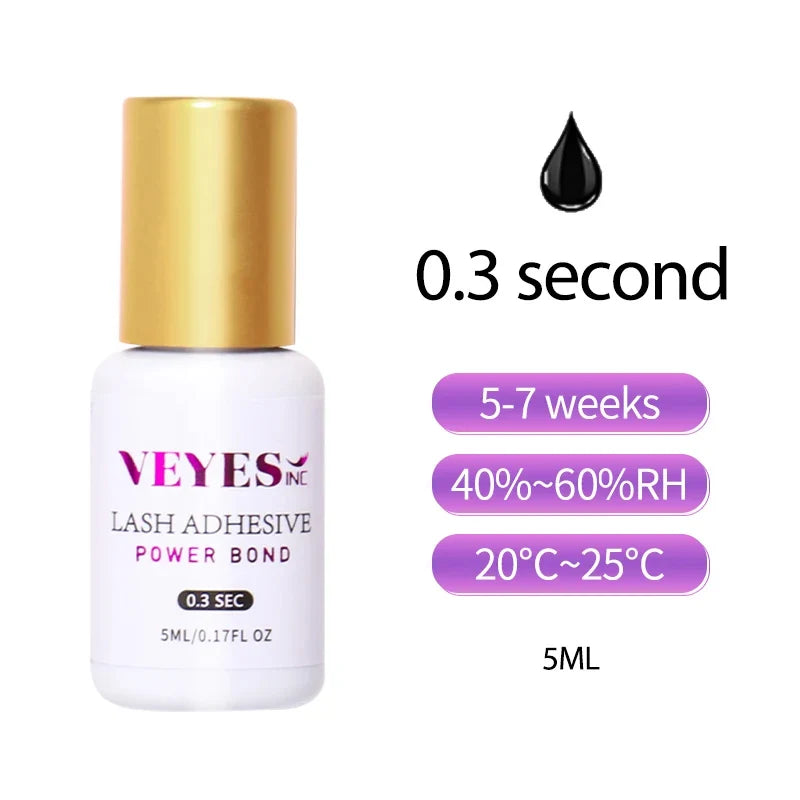 5ml Eyelash Extensions Glue  0.5 Second Fast Drying Strong Lash Adhesive 7 Weeks Retention