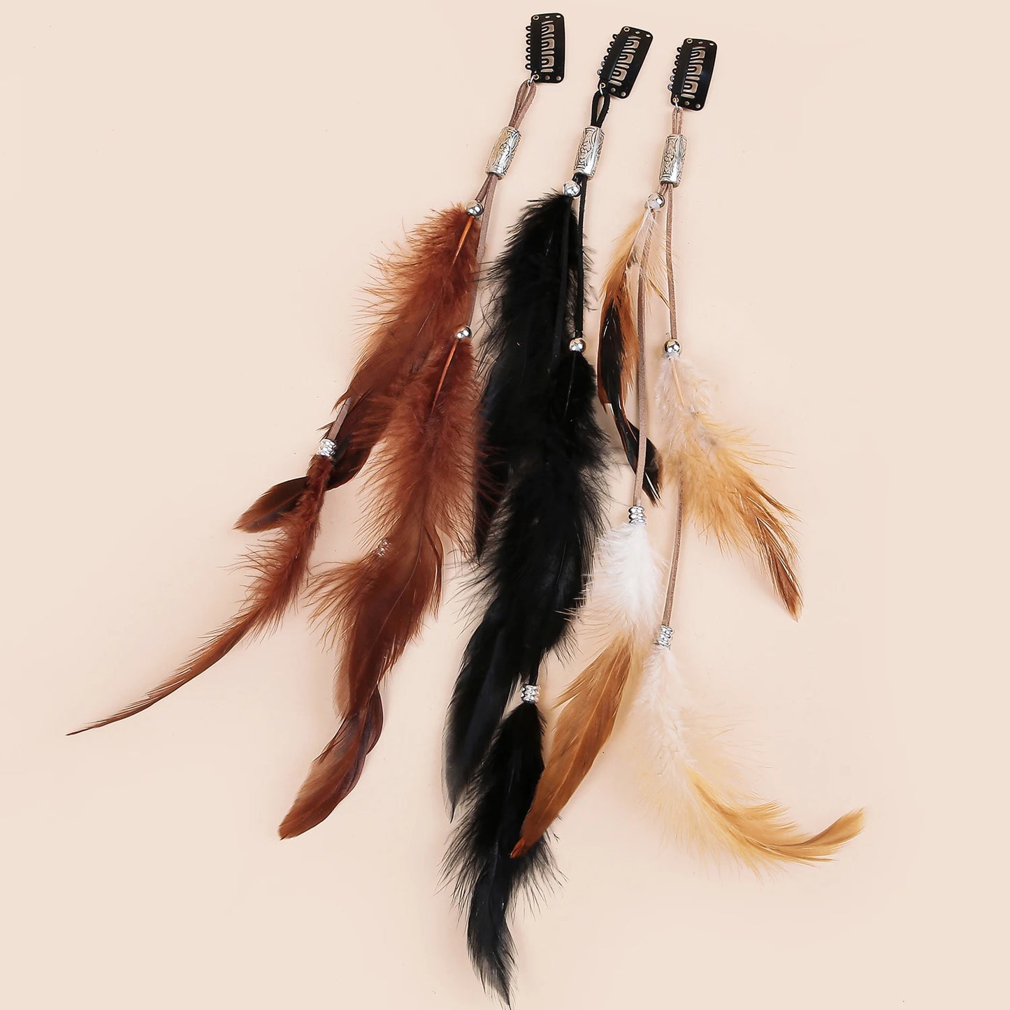 1-3pcs Handmade Comb Headdress Gifts Headband Headwear Novelty Hairclips Hippie Headpieces Feather Hairclips Hair Accessories