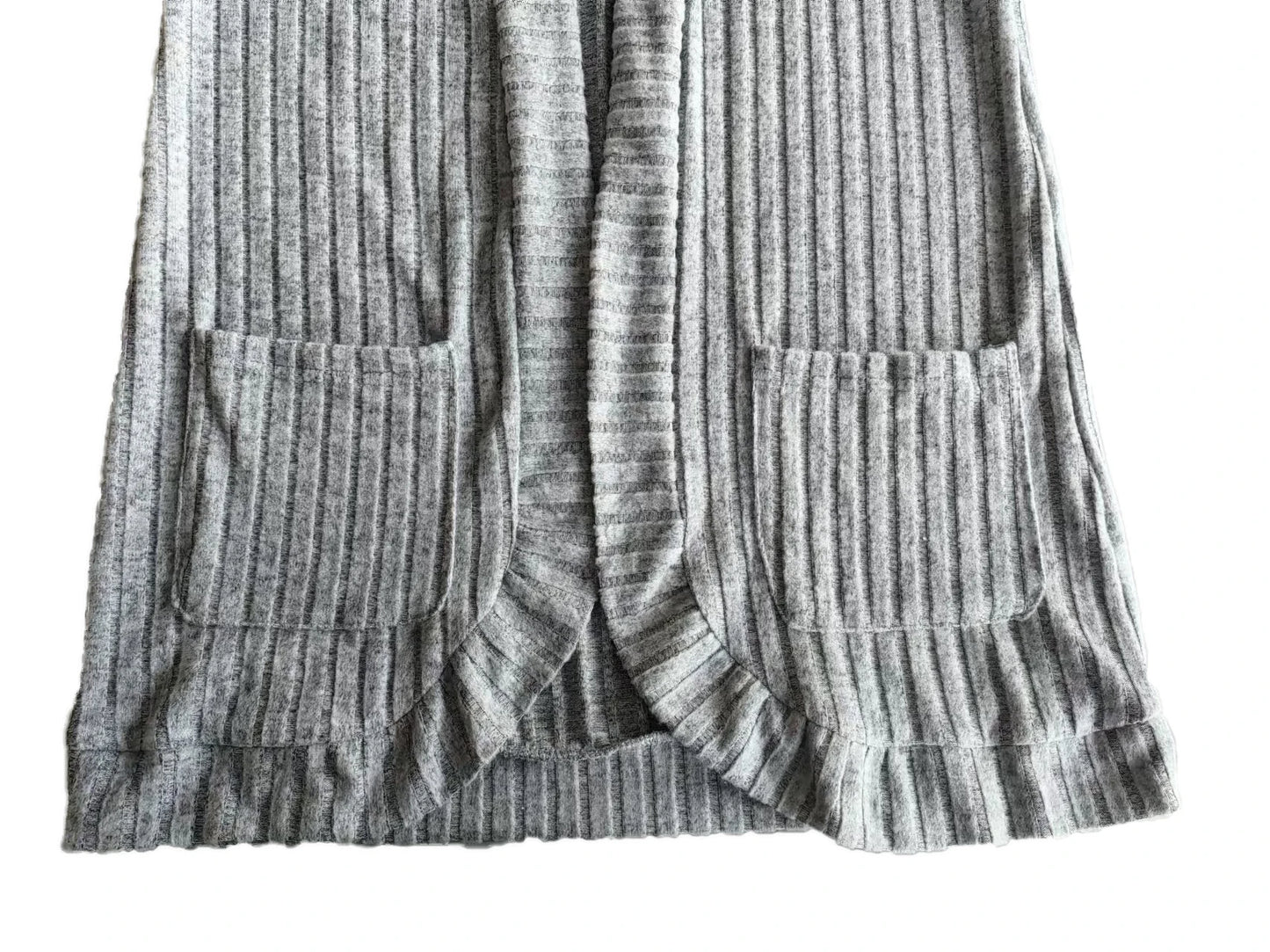 fashion women's solid color casual pit stripe brushed cardigan jacket