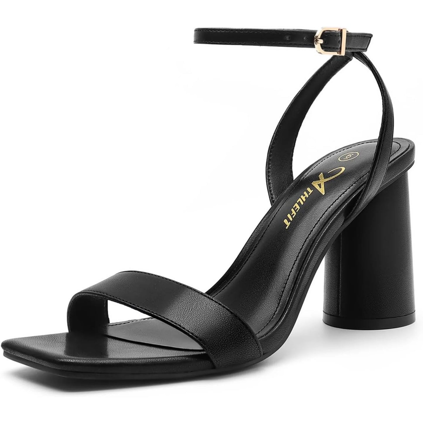 Strappy Chunky Block Heels Fashion Square Open Toe Heeled Sandals Ankle Strap