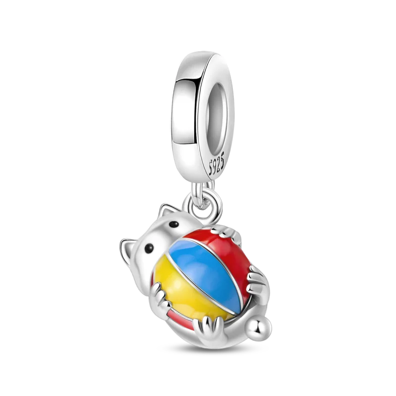 Fit Pandora Original Bracelet 925 Sterling Silver Cute Cat and Puppy Series  Charm