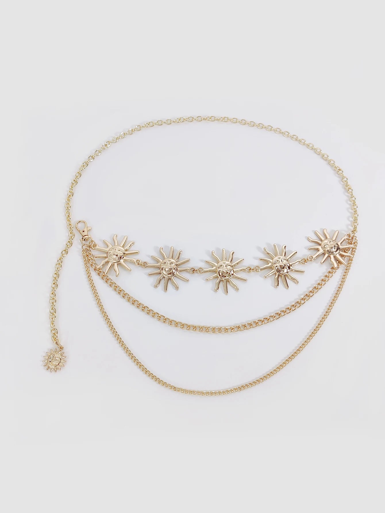 Tassel Waist Gold Chain Belt Accessory  Metal Sun  Moon Belts For Women High Quality Luxury Waistband
