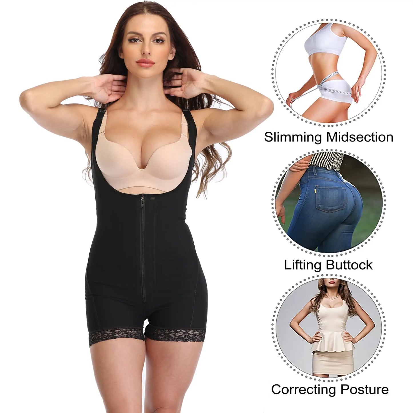 Shapewear Seamless Firm Triple Control Plus Size Thigh Slimmer Tummy Control Body Shaper