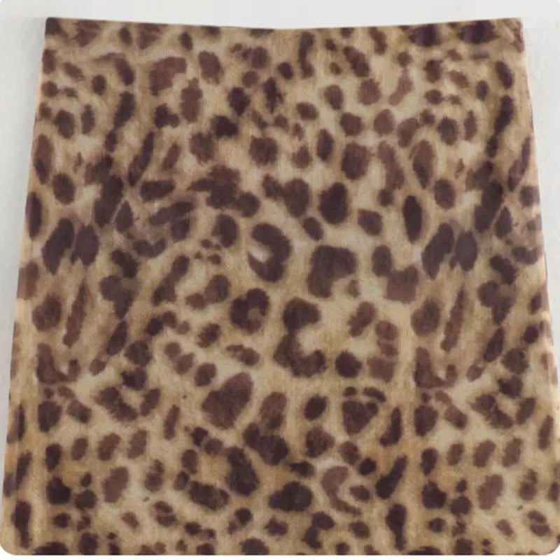 Women Leopard Tulle Midi Skirt Fashion High Waist Elasticated Waistband Long Skirts Streetwear