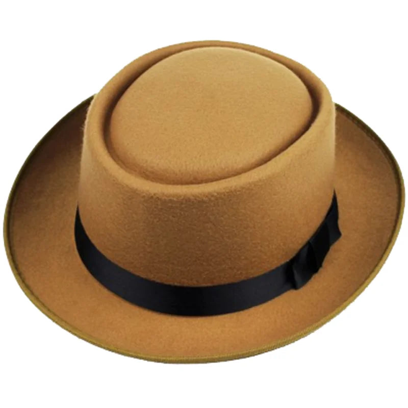 Vintage Style Wool Felt Trilby Hat Classic Jazz Retro Fedora Panama Hat