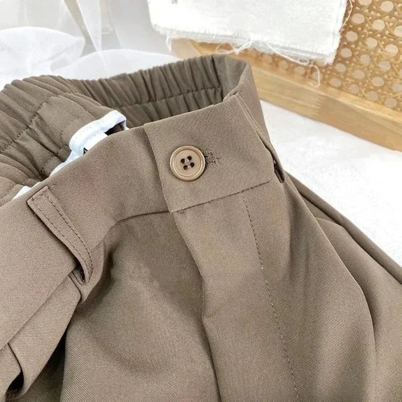 Fall Spring Suit Pants Women Fashion Elastic High Waist Casual Trousers Woman Solid Office Pant