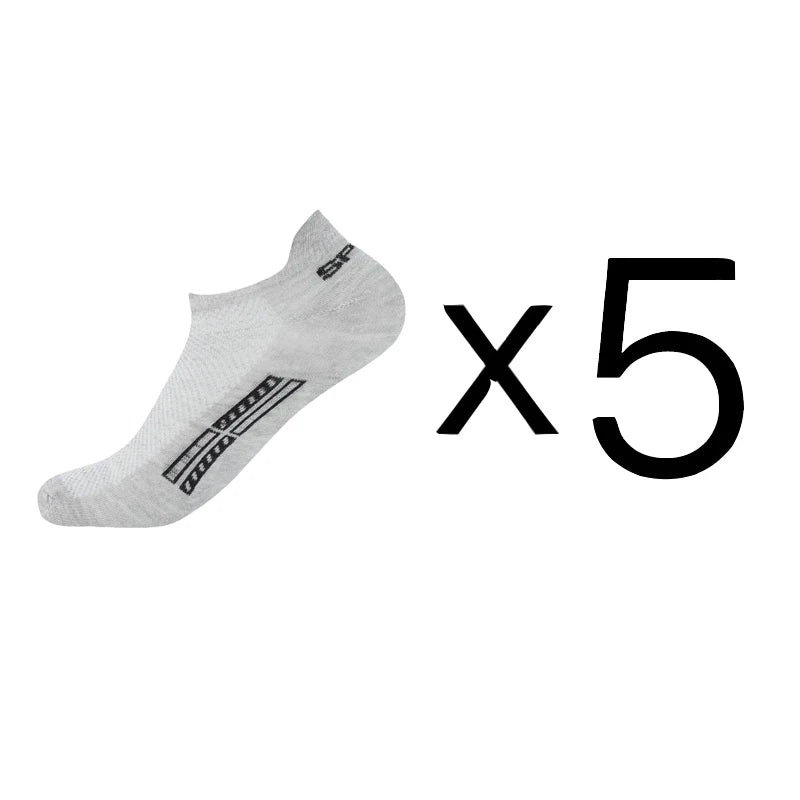 5 Pairs/Lot High Quality Men Ankle Socks Breathable Cotton Sports Mesh Casual Athletic Thin Cut Short Plus Size