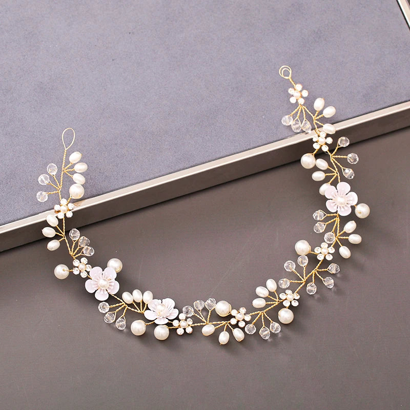 Pearl Crystal  Headband Hairband Rhinestone  Hair Accessories Jewelry Vine For Women