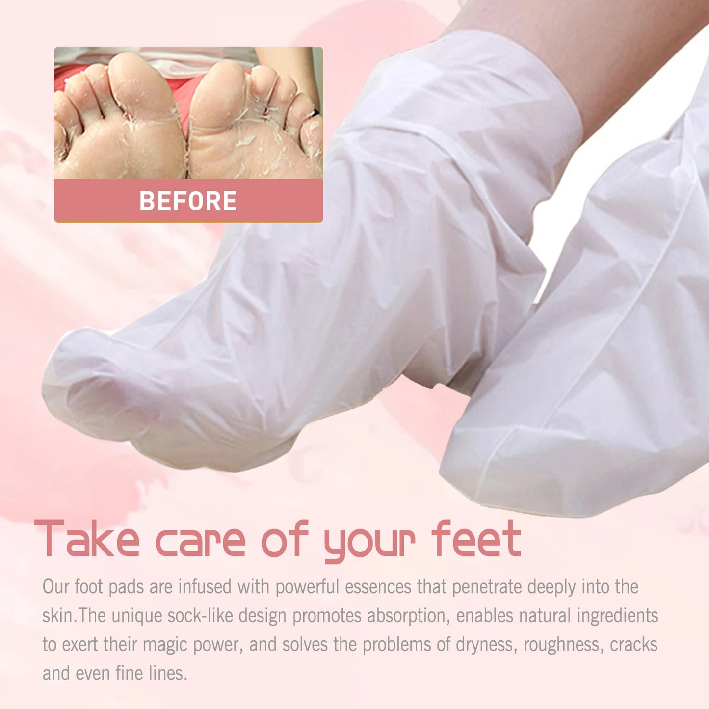 Peach Foot  Moisturizing Foot Mask Remove Dead Skin & Calluses Nourish Feet Care Product