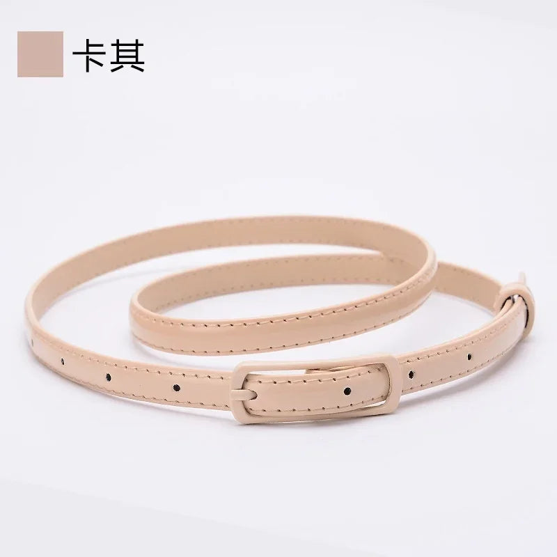 Ladies Fine Belt Word Buckle PU Belt Ladies Fashion Belt Thin Waist Skirt