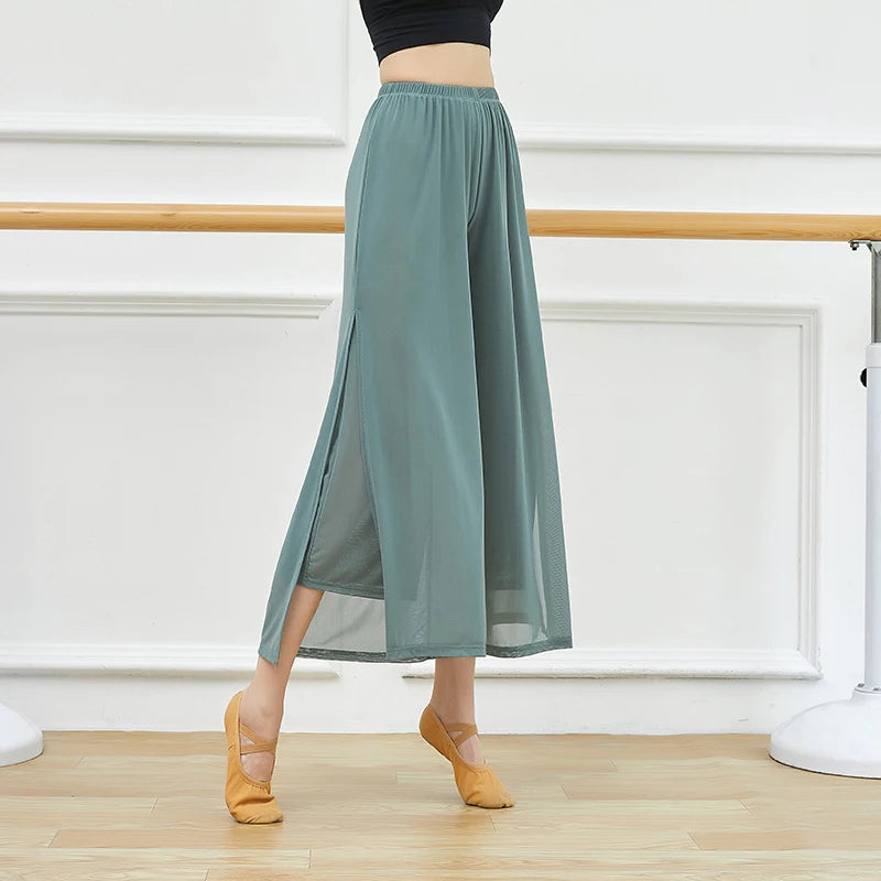 Pants For Women Mesh Nylon Loose Wide Leg Trousers Daily Ladies Yoga Pants