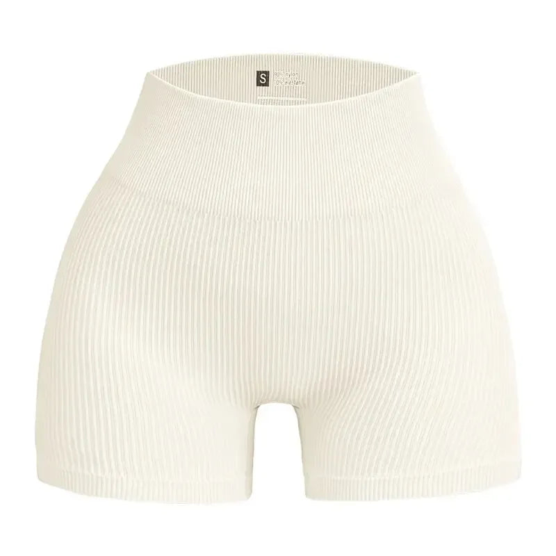 Seamless Threaded High Waisted Hip Lifting Fitness Yoga Shorts