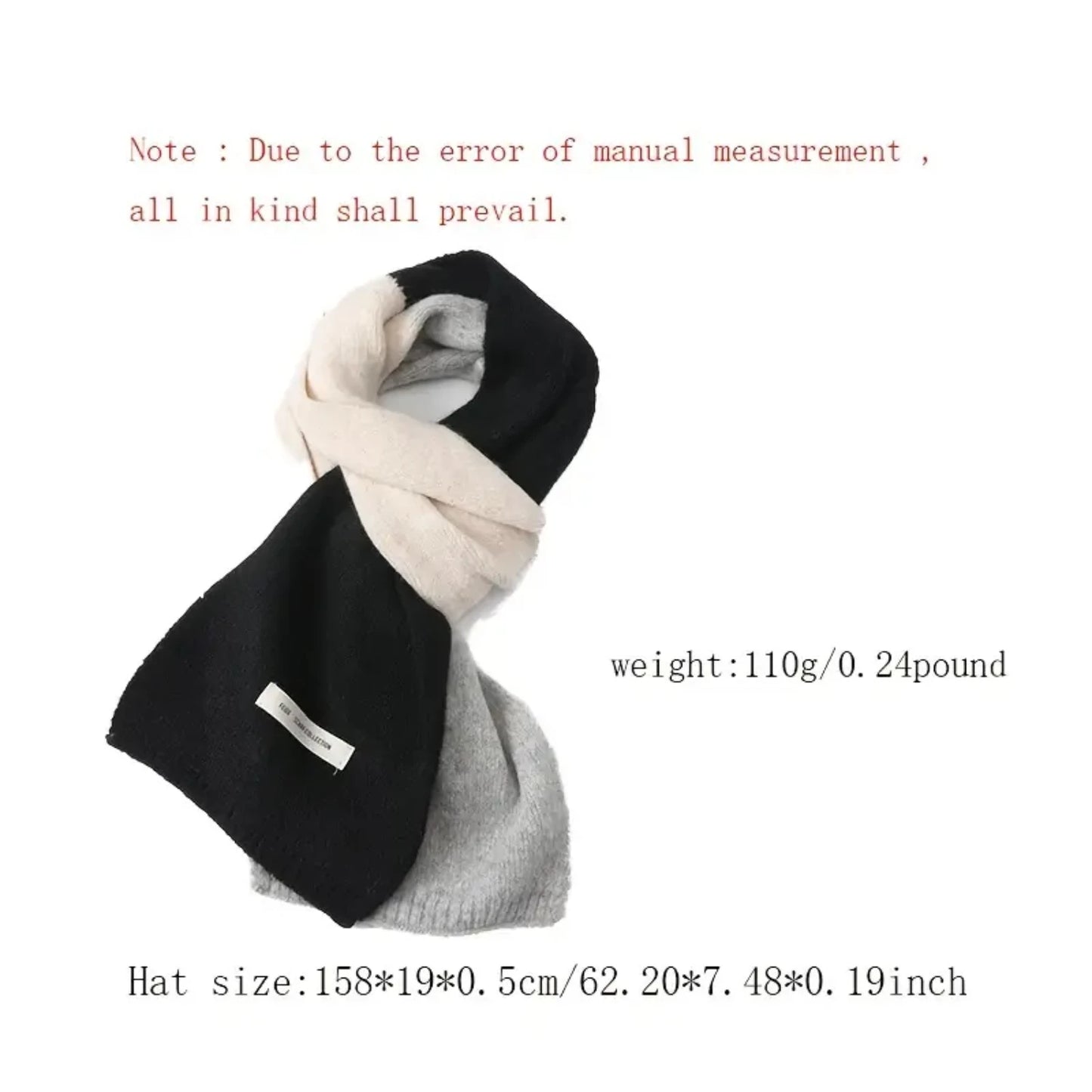 Stylish Winter Scarf for Women - Thick Fleece, Three-color Design, Elegant and Warm