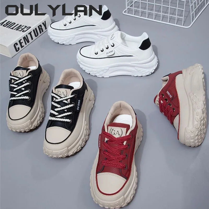 Retro Spring Platform Shoes Casual Sneakers Versatile Fashion
