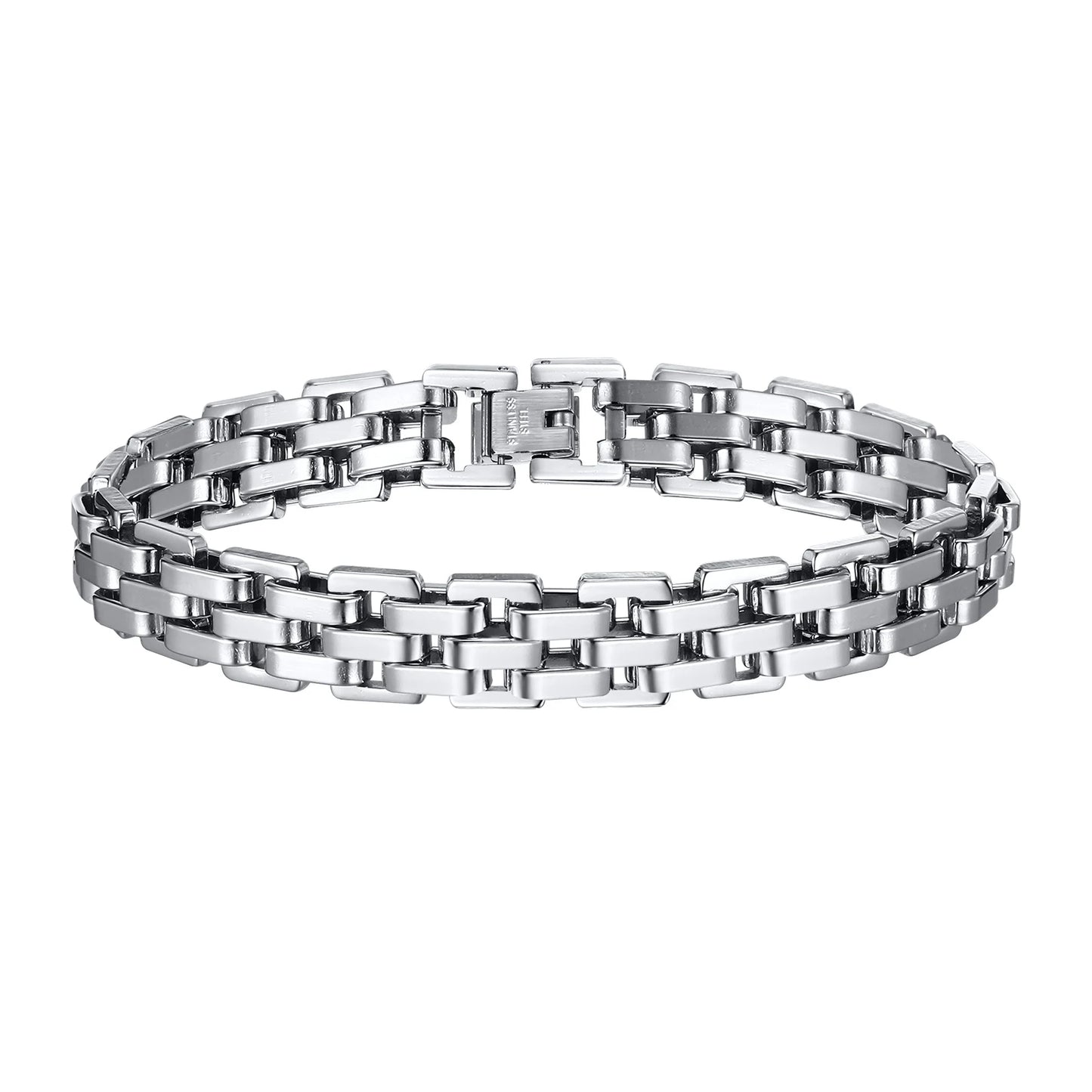 Vnox Stylish Strap Chain Bracelets for Men  Gift Jewelry, 10.7MM Wide Stainless Steel Links Wristband