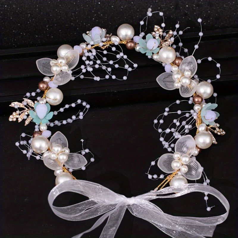 Pearl Crystal  Headband Hairband Rhinestone  Hair Accessories Jewelry Vine For Women