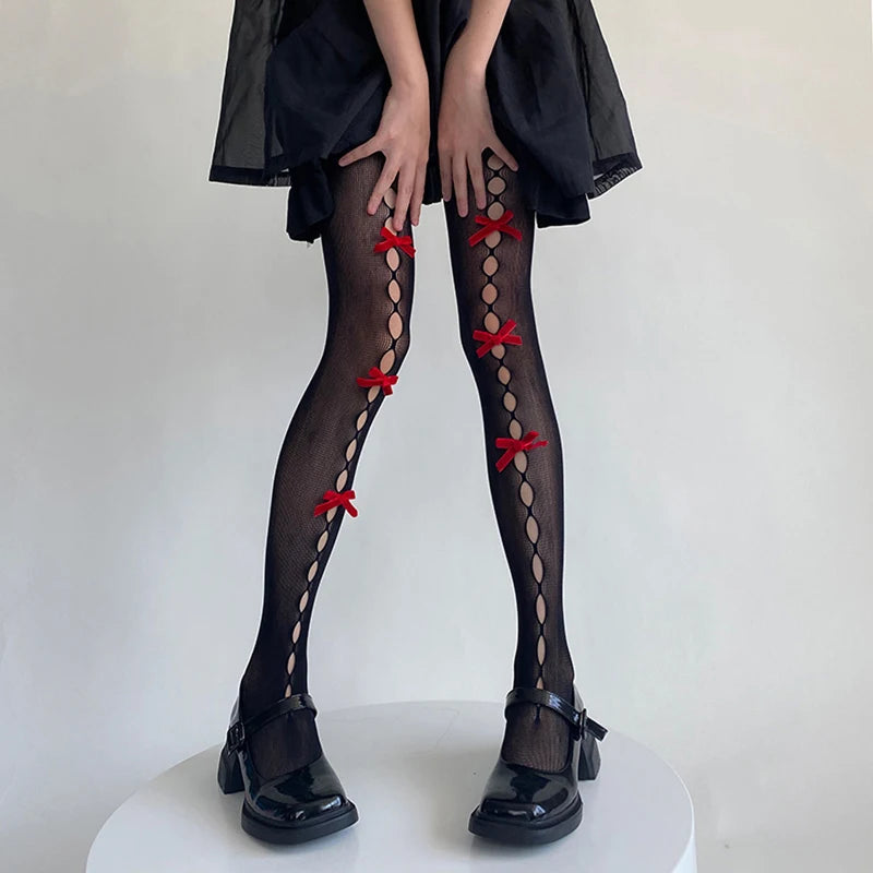 Sexy Lace Stockings with Bow Detailing for Women s Night Out Clubwear Date