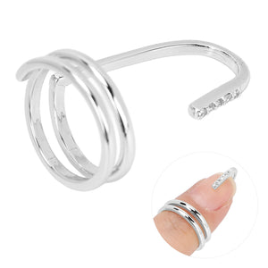 Decorative Nail Ring Fashion Fingertip Jewelry Nail Art Ring Ladies Wearing Nail Accessories Platinum