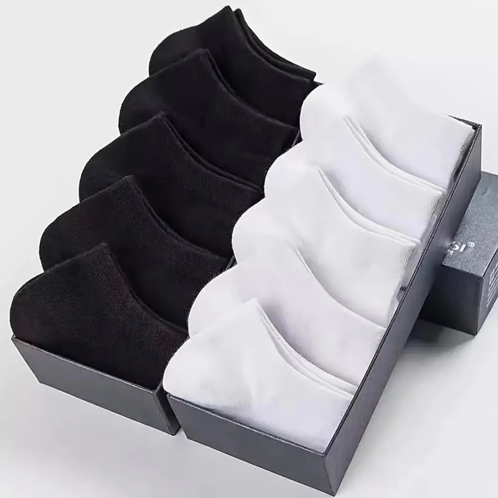 10/12/20/40 Pairs Men Boat Socks Business Sport Sweat Absorption Mature Summer Autumn Solid Color Soft Non Pilling Ankle Socks