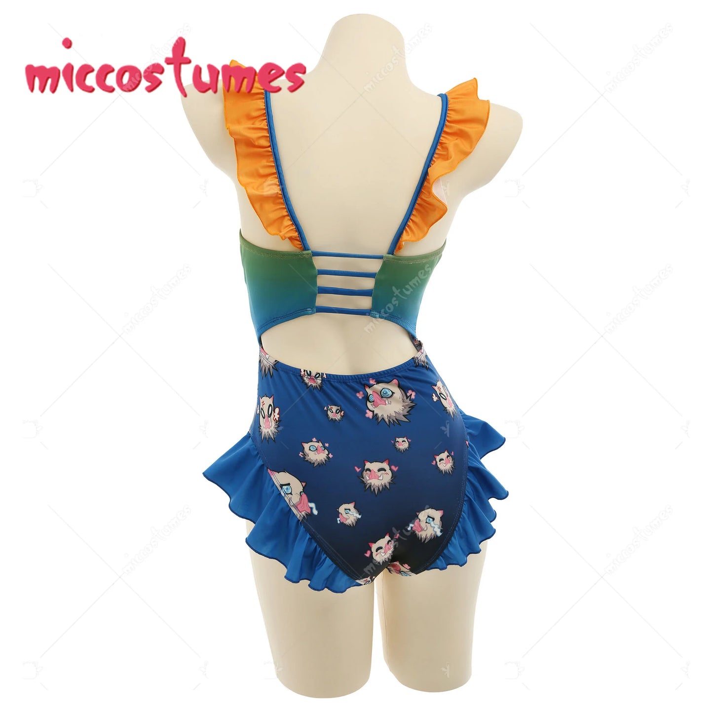 Two Piece Halter Neck Bikini Swimsuit  High Waist Swimwear Flounce Layered Bathing Suit