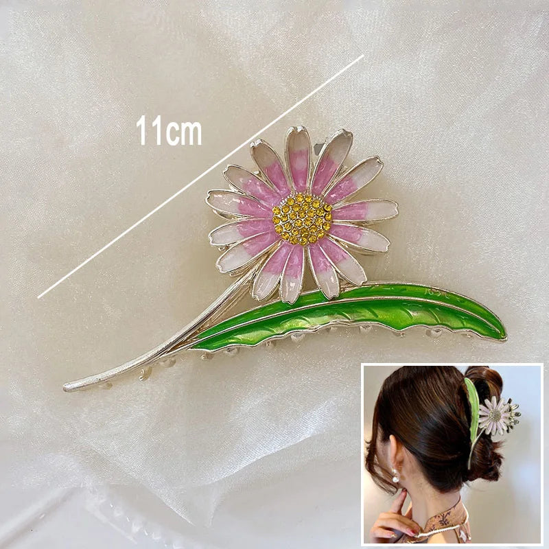 Flower Hair Claw Clip Ponytail Grab Hair Clips Shark Clip Woman Hairpins For Girl Hair Accessories Headdress
