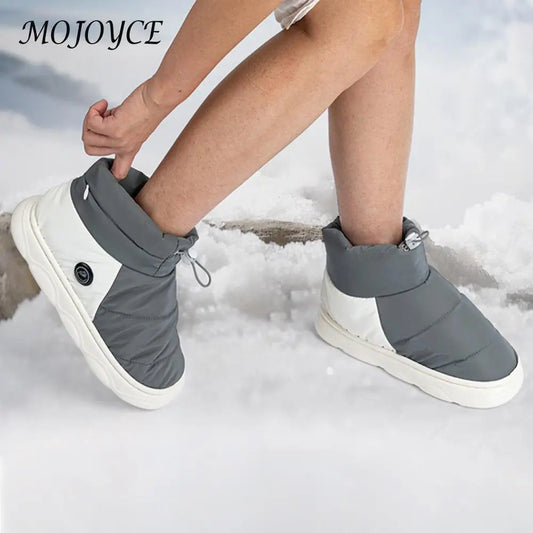 Unisex Foot Warmer Shoes with 3 Heating Levels Thermal Shoes Rechargeable Warm Snow Boots for Indoor House Home Office