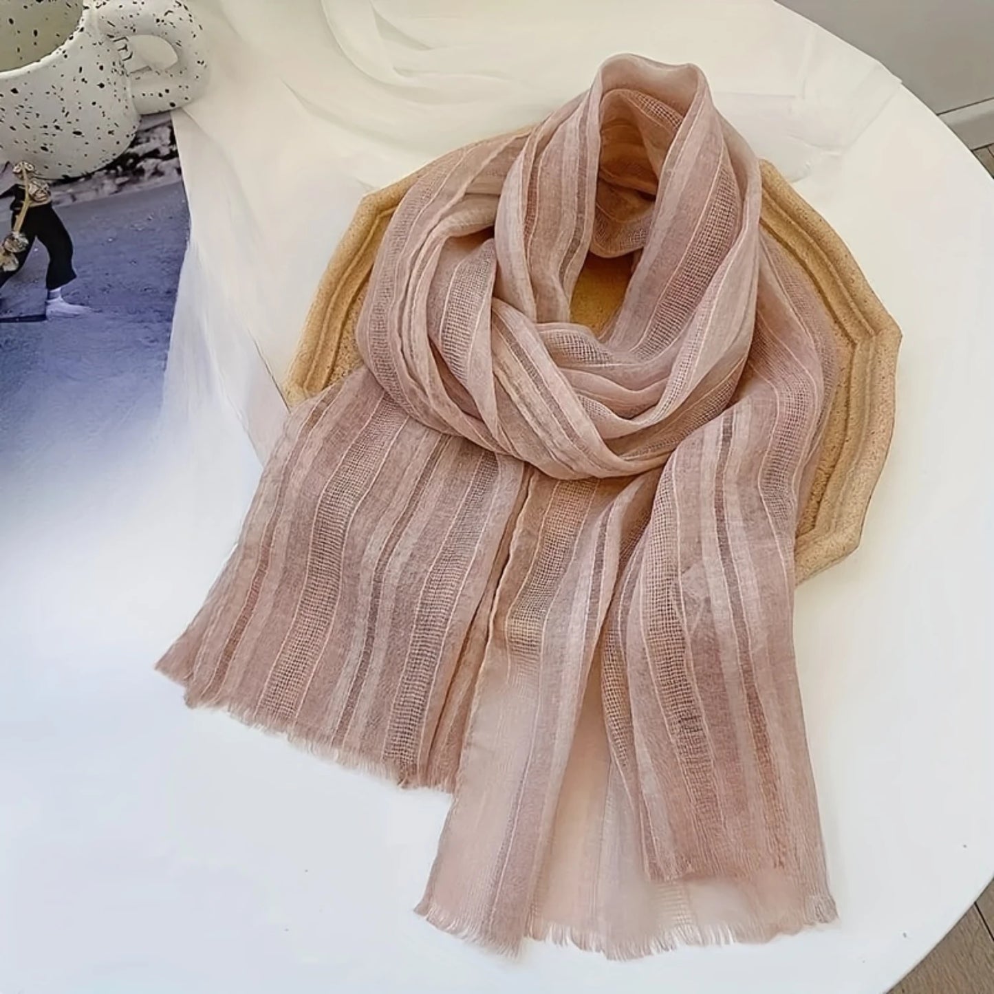 Versatile Women's Thin Breathable Gauze Scarf: Solid Color Sunscreen Shawl, Spring Summer Windproof Style