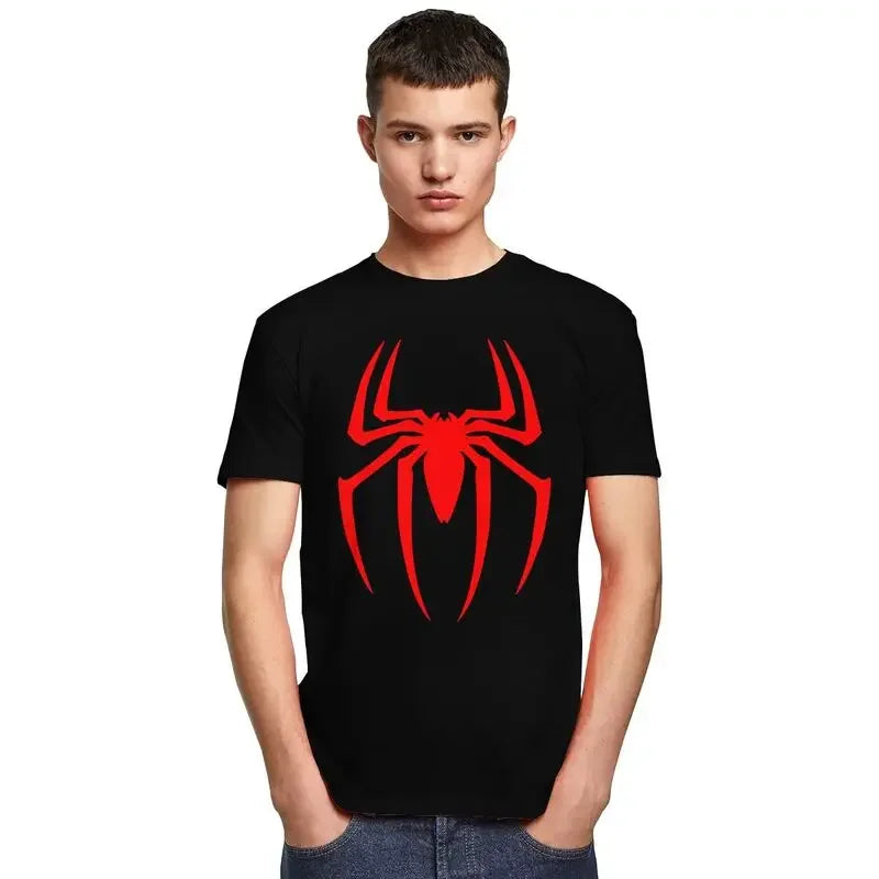 Handsome Spiderman Cartoon Superhero T Shirt Men Short Sleeves Pure Cotton T-shirt Summer Tee Tops Fashion Tshirts
