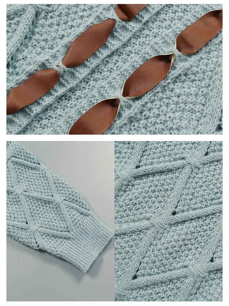 Plus Size Fall and Winter Women's Hooded Cardigan Casual Knitted Cardigan Temperament Elegant Loose Sweater