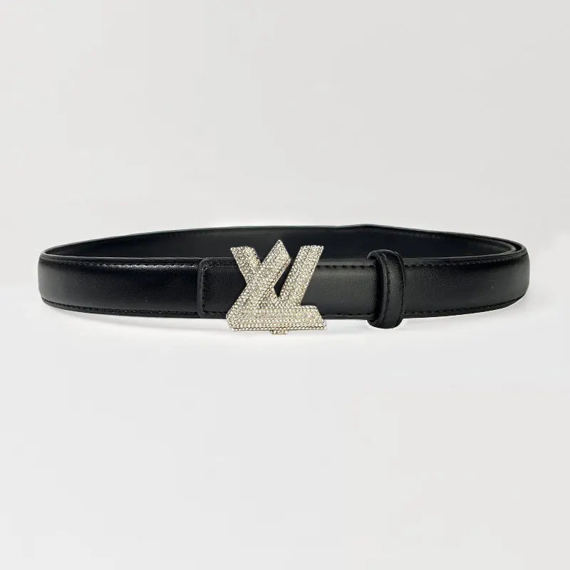 Women's high-end fashion letter belt versatile casual rhinestone adjustable women's belt light luxury