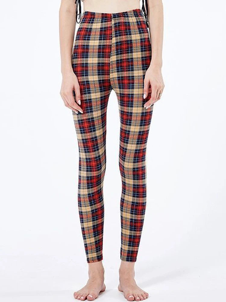 Graffiti Leggings Patterned Print Leggings For Women Leggings Houndstooth  Elastic Design Vintage Leggings