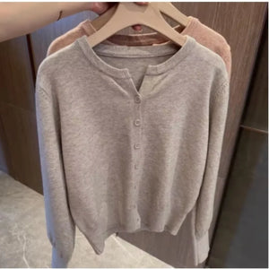 Fashion Women's Thin Fleece Knit Loose Short Cashmere Sweater Round Neck, Warm Casual Female Sweater Top Cloting