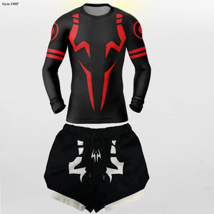 Jujutsu Kaisen Anime Compression T Shirt Suits Men's 2 In 1 Shorts Sport Running Jogging Gym Tracksuit Men Clothing Rashgard MMA