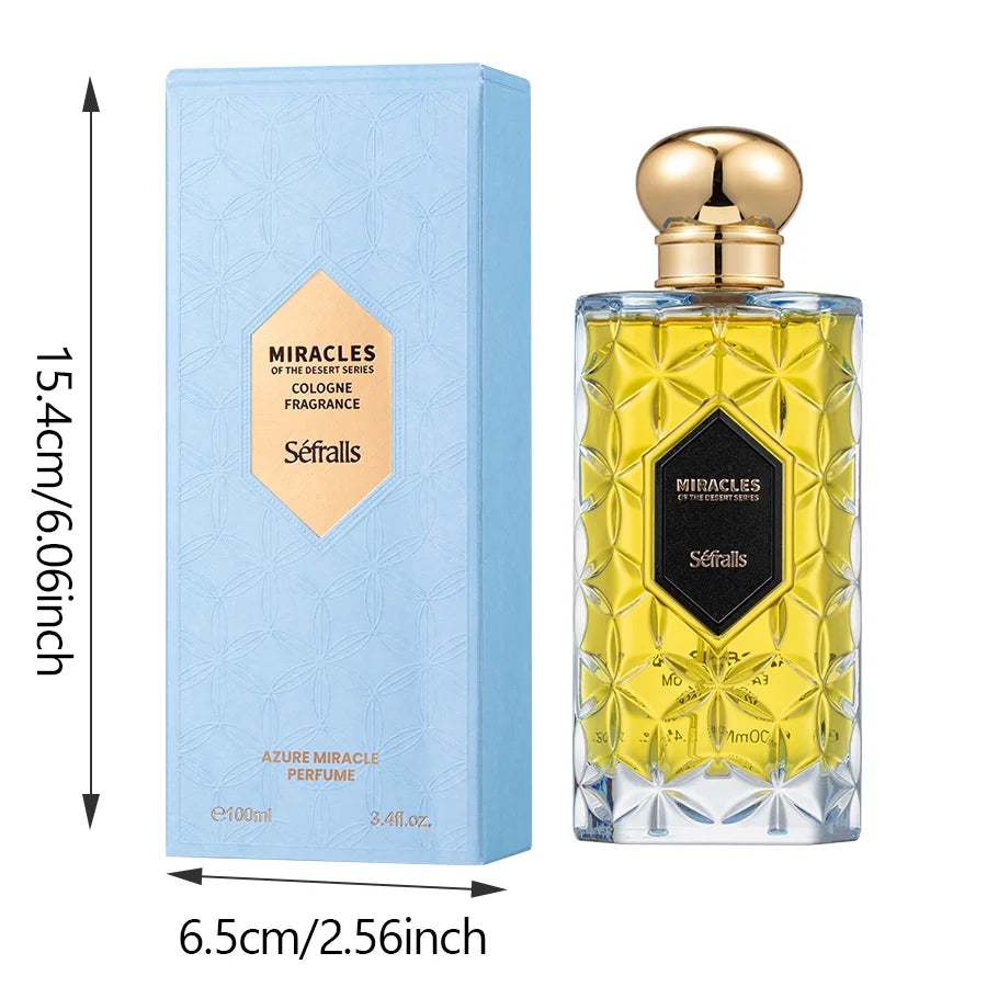 Séfralls AZURE MIRACLE PERFUME cologne FRAGRANCE 100ml/3.4fl.oz versatile and long lasting, Fresh romantic, Luxury Perfum