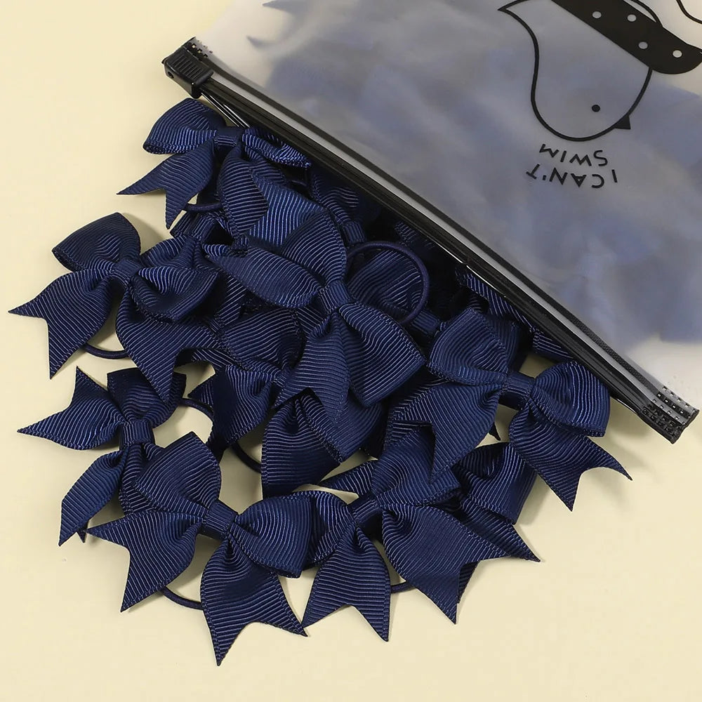 5/10/20Pcs Mini Solid Bows Elastic Hair Bands Small Rubber Band Hair Rope Ponytail Holder Headwear Hair Accessories