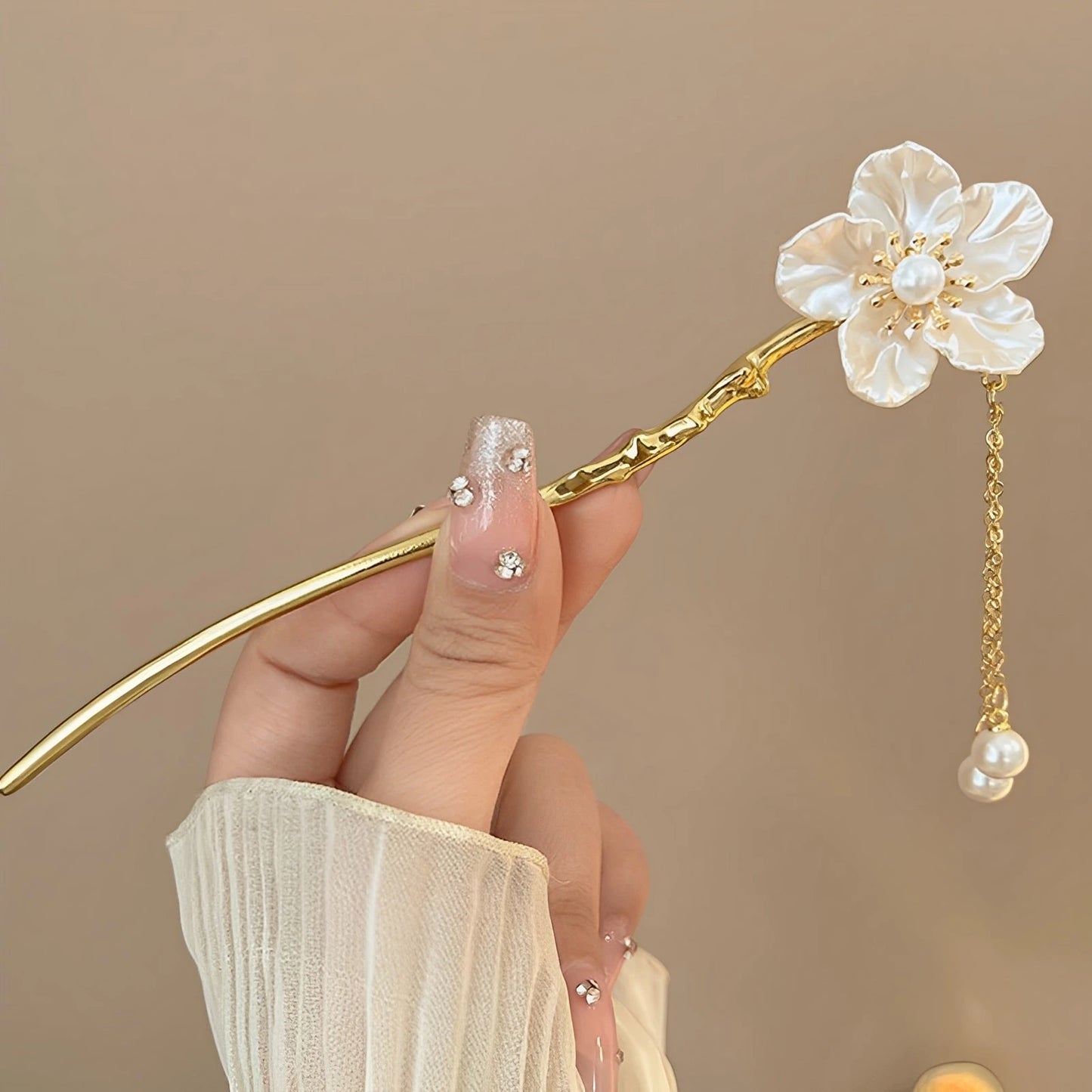 Pearl Rhinestone Flower Hairpins Hair Accessories Pearl Hairpins Flower Hair Pins Hair Ornaments Hair Stick