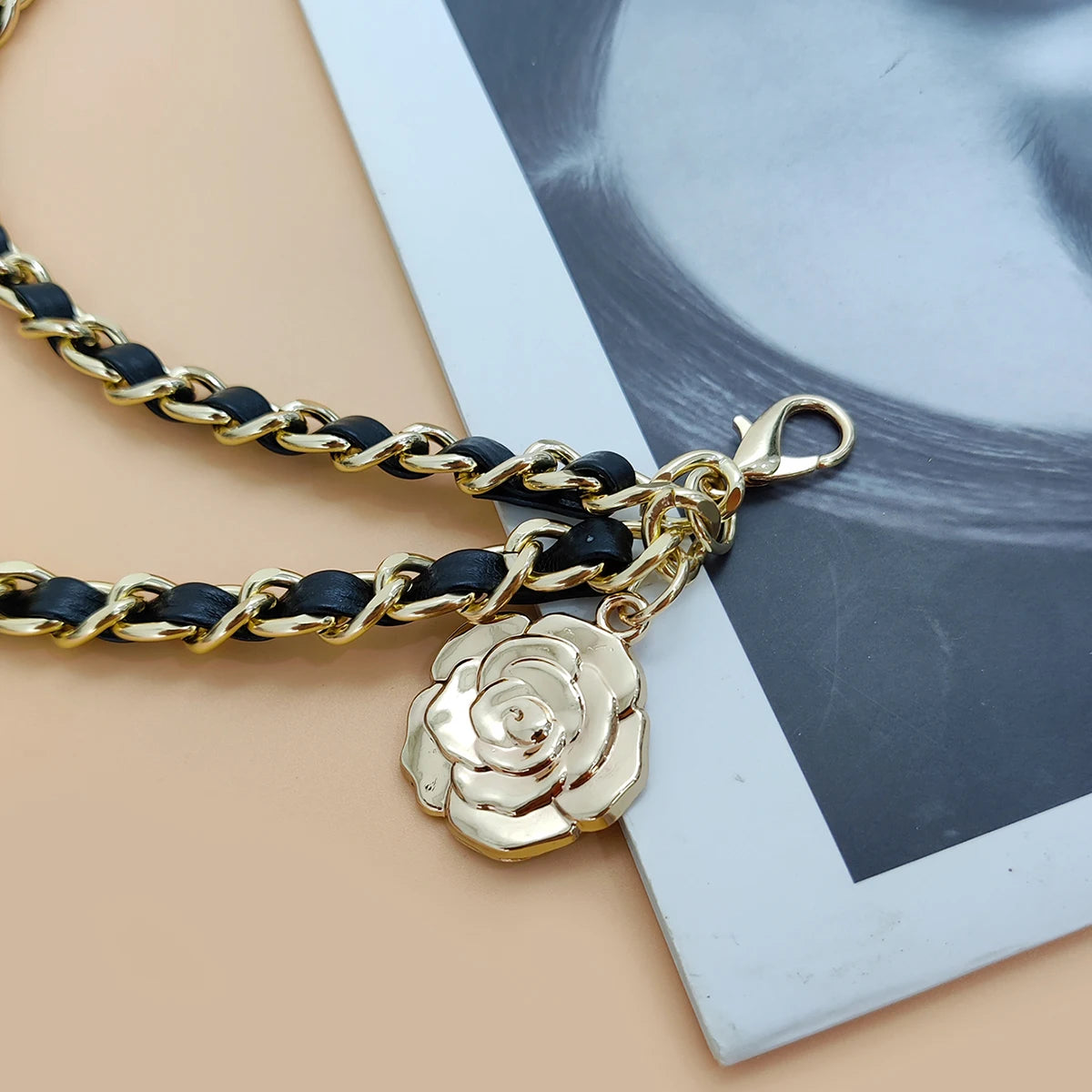 Fashion Gold Chain Belt Female Waist Flower charm For Women High Quality Luxury Tassel Dress Waistband Adjustable Metal Corset