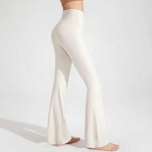 High Waisted Waist Cinching Hip Lifting Fitness Exercise Elastic Bell Bottom Pants Women Casual Outdoor Running Yoga Pants