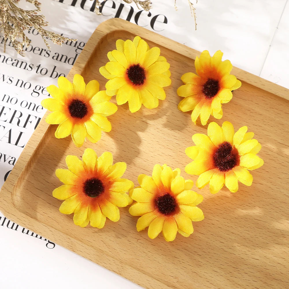 6Pcs Sunflower Hair Clips Side Bangs Clip Cute Daisy Small Flower Hairpins Duckbill Hairpin Women Hair Accessories