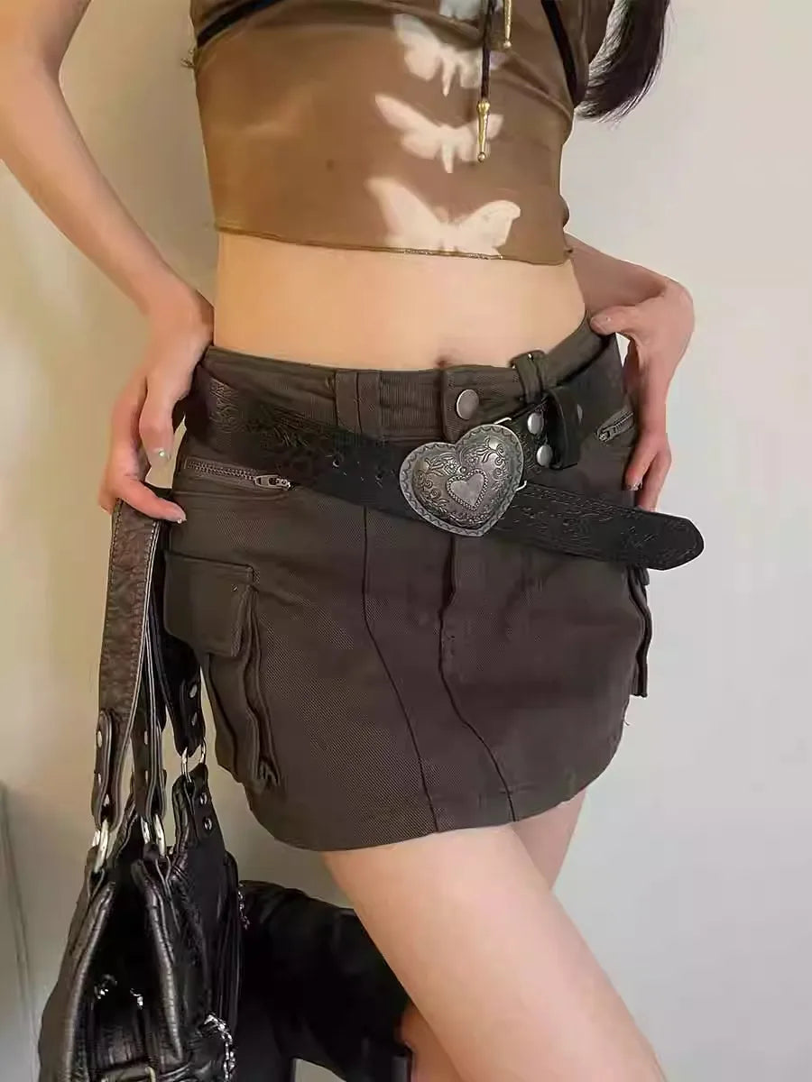 Retro Belt Female  Fashion Accessories Jeans With Slim Personality Belt Heart