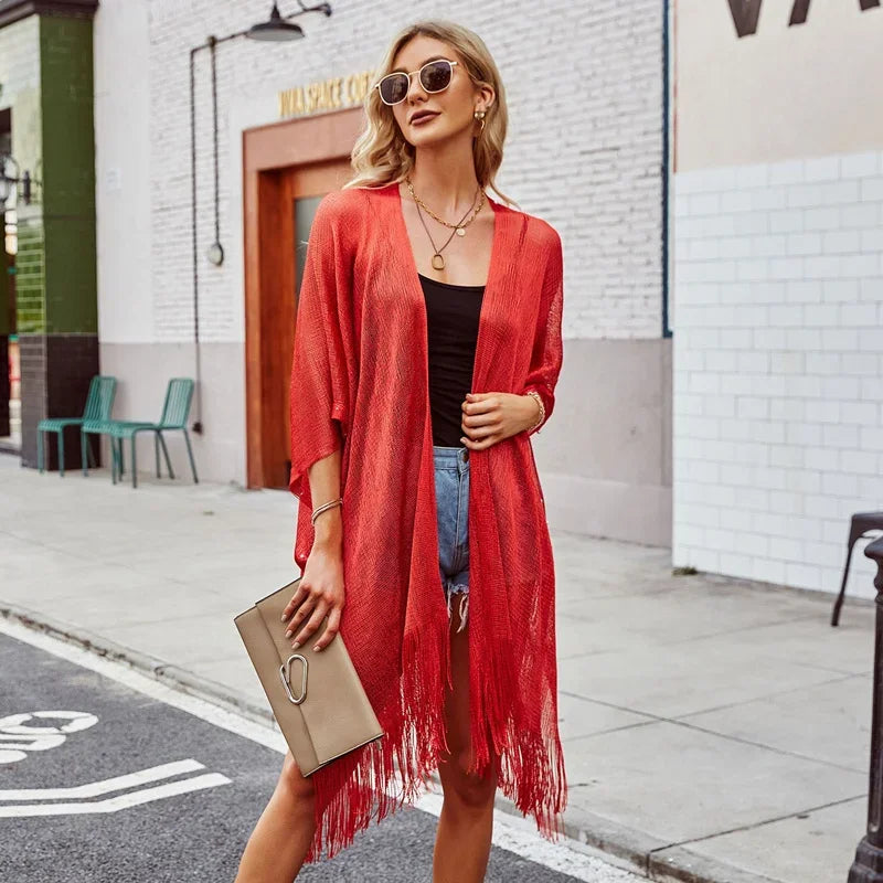 Tassel Gold Bikini Beach Cover Up  Dress