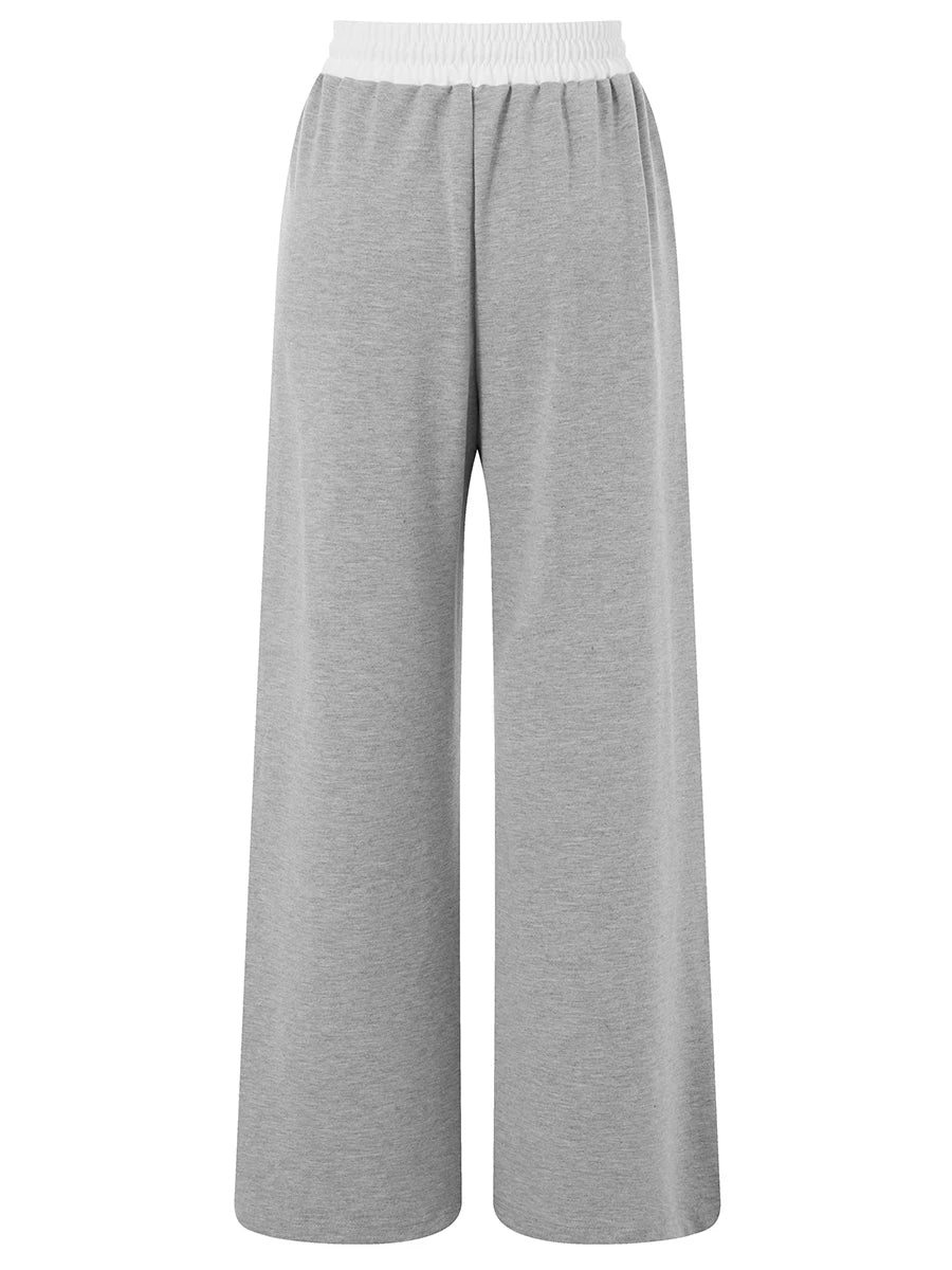 Women s Wide Leg Trousers High Waist Color Block Palazzo Pants with a Relaxed Fit for Stylish Everyday Wear